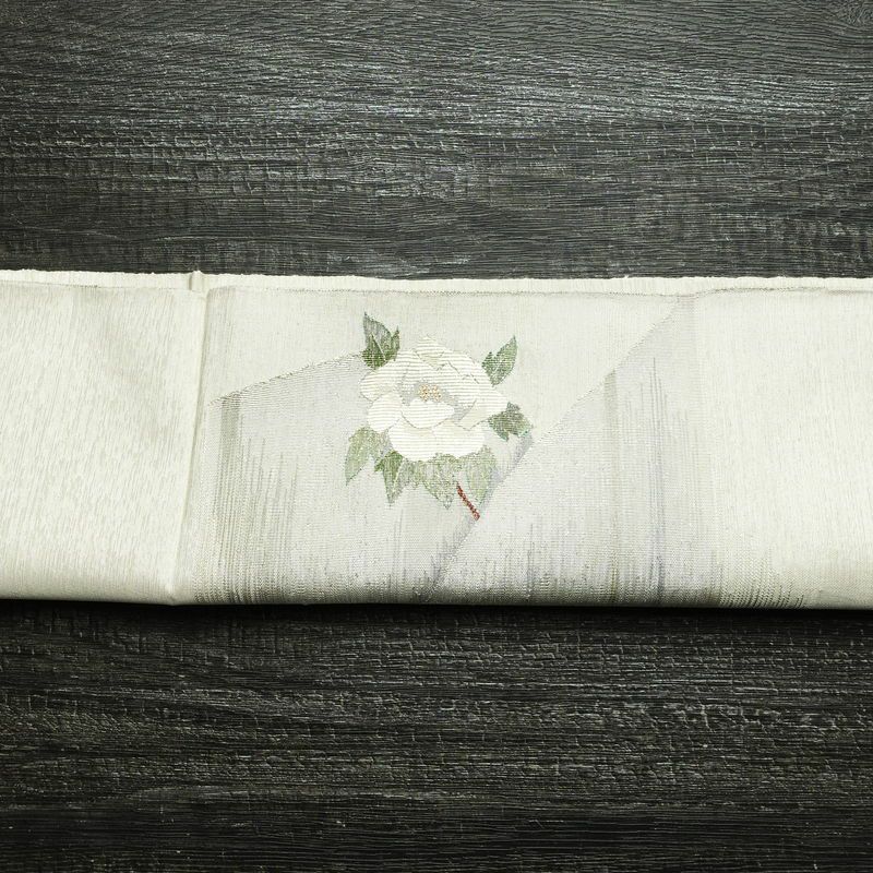 袋帯 太鼓柄 良品 フォーマル用 正絹 花柄 金糸 銀糸 帯 白_画像15