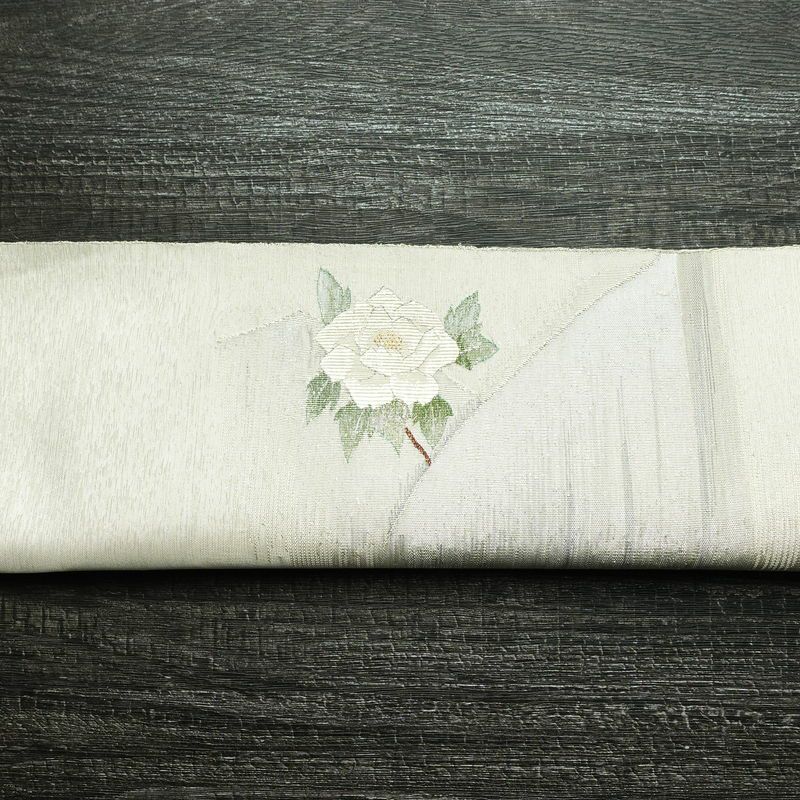 袋帯 太鼓柄 良品 フォーマル用 正絹 花柄 金糸 銀糸 帯 白_画像16