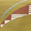 名古屋帯 太鼓柄 良品 正絹 幾何学柄・抽象柄 松葉仕立て 帯 黄・黄土色_画像2