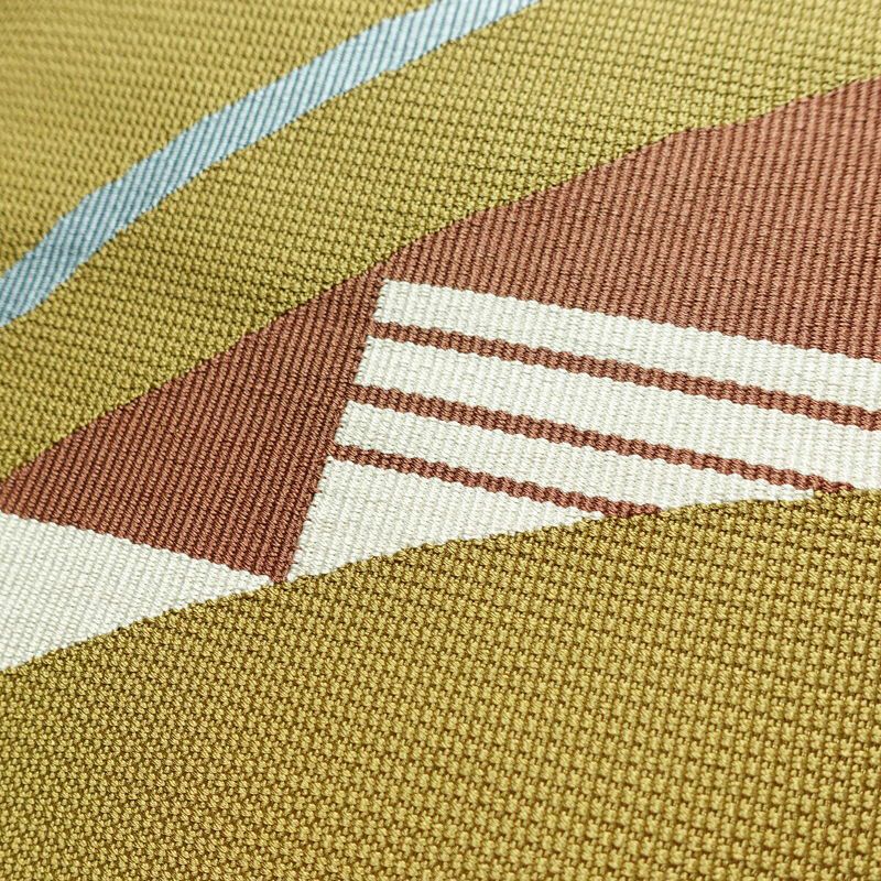 名古屋帯 太鼓柄 良品 正絹 幾何学柄・抽象柄 松葉仕立て 帯 黄・黄土色_画像3