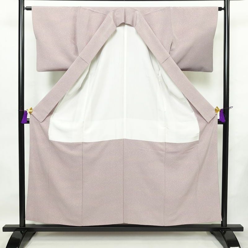 付け下げ 良品 縮緬 正絹 その他の柄 袷仕立て 身丈155cm 裄丈63cm 共八掛 フォーマル 着物 入学式 卒業式 ぼかし 紫・藤色_画像3