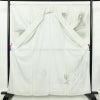 盛夏 付下 しつけ糸付き 正絹 花柄 単衣仕立て 身丈162cm 裄丈67cm 箔 フォーマル 着物 グレー_画像3