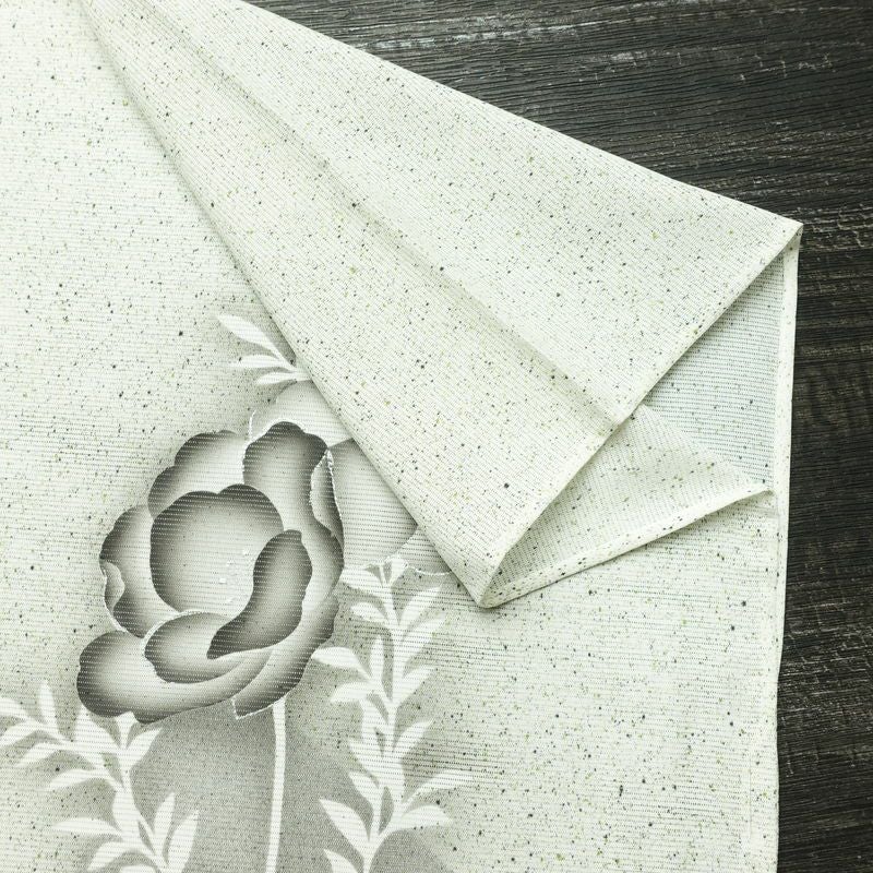 盛夏 付下 しつけ糸付き 正絹 花柄 単衣仕立て 身丈162cm 裄丈67cm 箔 フォーマル 着物 グレー_画像15