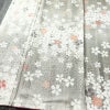 小紋 良品 しつけ糸付き 正絹 花柄 袷仕立て 身丈157.5cm 裄丈65cm 箔 金彩 着物 グレー_画像4