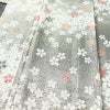 小紋 良品 しつけ糸付き 正絹 花柄 袷仕立て 身丈157.5cm 裄丈65cm 箔 金彩 着物 グレー_画像5
