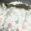 小紋 良品 しつけ糸付き 正絹 花柄 袷仕立て 身丈157.5cm 裄丈65cm 箔 金彩 着物 グレー_画像16