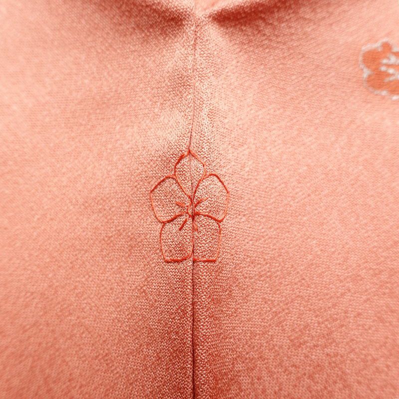 訪問着 美品 しつけ糸付き 一つ紋付き 正絹 古典柄 袷仕立て 身丈160cm 裄丈65.5cm 箔 金彩 フォーマル 着物 入学式 卒業式 結婚式 ピンク_画像14