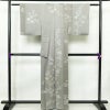 訪問着 美品 しつけ糸付き 絞り 一つ紋付き 正絹 花柄 袷仕立て 身丈159.5cm 裄丈65cm 刺繍 フォーマル 着物 入学式 卒業式 結婚式 グレー_画像2