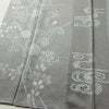 訪問着 美品 しつけ糸付き 絞り 一つ紋付き 正絹 花柄 袷仕立て 身丈159.5cm 裄丈65cm 刺繍 フォーマル 着物 入学式 卒業式 結婚式 グレー_画像4