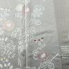 訪問着 美品 しつけ糸付き 絞り 一つ紋付き 正絹 花柄 袷仕立て 身丈159.5cm 裄丈65cm 刺繍 フォーマル 着物 入学式 卒業式 結婚式 グレー_画像6