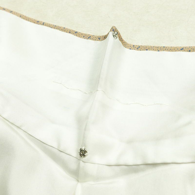 小紋 良品 しつけ糸付き 総柄 正絹 その他の柄 袷仕立て 身丈154.5cm 裄丈63.5cm 柄八掛 着物 ベージュ_画像18