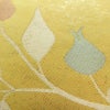 名古屋帯 六通柄 正絹 木の葉・植物柄 名古屋仕立て 箔 帯 黄・黄土色_画像4