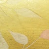 名古屋帯 六通柄 正絹 木の葉・植物柄 名古屋仕立て 箔 帯 黄・黄土色_画像5