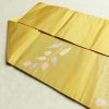 名古屋帯 六通柄 正絹 木の葉・植物柄 名古屋仕立て 箔 帯 黄・黄土色_画像21