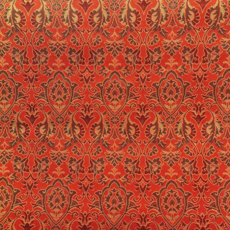 名古屋帯 全通柄 正絹 幾何学柄・抽象柄 通し仕立て 帯 橙_画像2