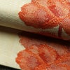名古屋帯 六通柄 良品 正絹 花柄 通し仕立て 帯 紬地 クリーム_画像7