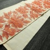 名古屋帯 六通柄 良品 正絹 花柄 通し仕立て 帯 紬地 クリーム_画像8