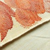 名古屋帯 六通柄 良品 正絹 花柄 通し仕立て 帯 紬地 クリーム_画像12