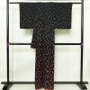 小紋 付下小紋 良品 しつけ糸付き 正絹 花柄 袷仕立て 身丈161cm 裄丈63cm 着物 黒_画像2