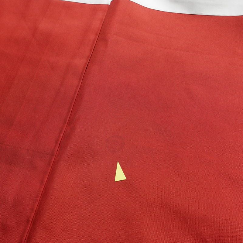 紬 しつけ糸付き 正絹 風景柄 袷仕立て 身丈152.5cm 裄丈64cm 着物 緑・うぐいす色_画像20