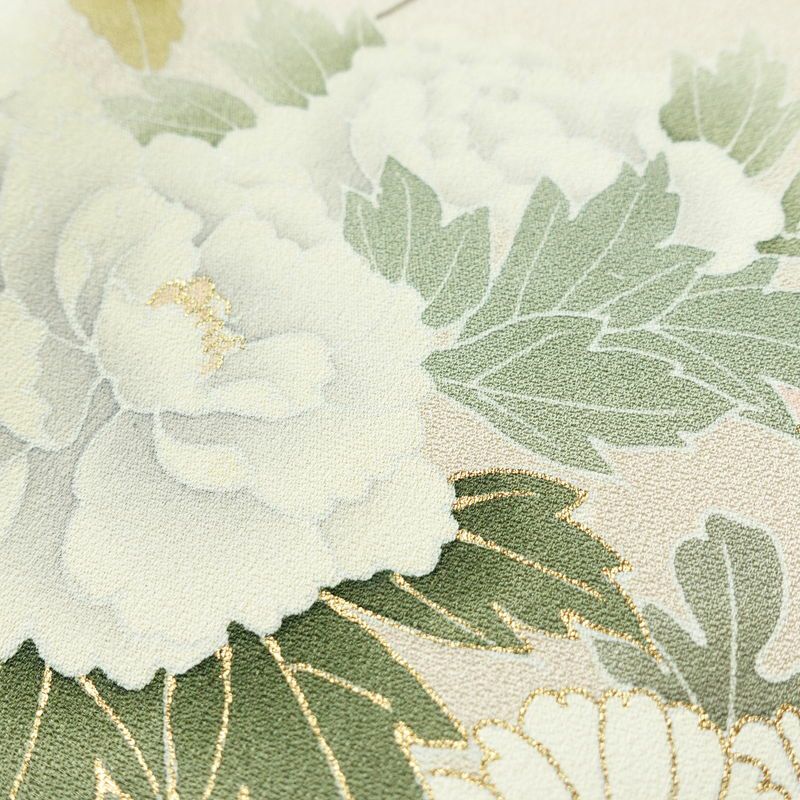 訪問着 しつけ糸付き 一つ紋付き 正絹 花柄 袷仕立て 身丈168.5cm 裄丈66.5cm 箔 フォーマル 着物 入学式 卒業式 結婚式 ピンク_画像9