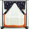 小紋 付下小紋 良品 しつけ糸付き 正絹 人物・動物柄 袷仕立て 身丈157cm 裄丈64cm 箔 金彩 着物 青・紺_画像3