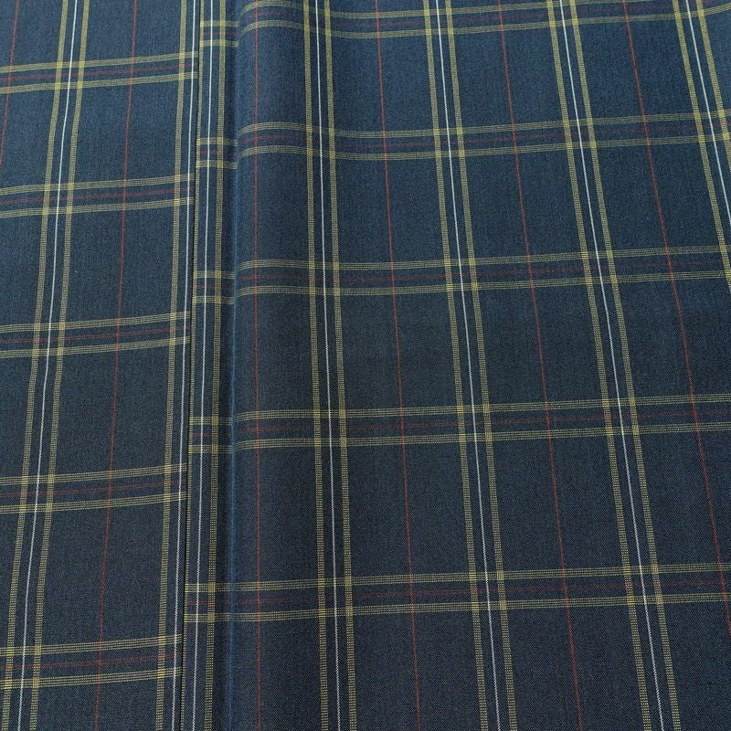 紬 良品 正絹 チェック・格子柄 袷仕立て 身丈159cm 裄丈66cm 着物 青・紺_画像6