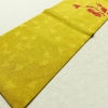 名古屋帯 太鼓柄 良品 正絹 木の葉・植物柄 名古屋仕立て 箔 金彩 イチョウ 帯 黄・黄土色_画像8
