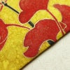 名古屋帯 太鼓柄 良品 正絹 木の葉・植物柄 名古屋仕立て 箔 金彩 イチョウ 帯 黄・黄土色_画像11