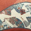 名古屋帯 太鼓柄 正絹 古典柄 名古屋仕立て 刺繍 帯 紬地 扇子 ピンク_画像3