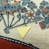 名古屋帯 太鼓柄 正絹 古典柄 名古屋仕立て 刺繍 帯 紬地 扇子 ピンク_画像5