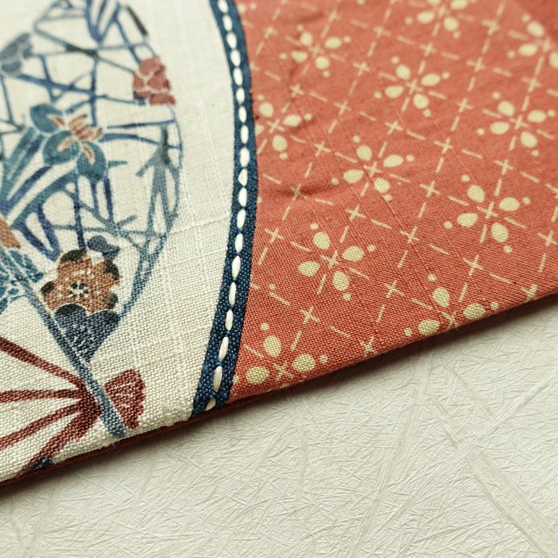 名古屋帯 太鼓柄 正絹 古典柄 名古屋仕立て 刺繍 帯 紬地 扇子 ピンク_画像15