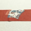 名古屋帯 太鼓柄 正絹 古典柄 名古屋仕立て 刺繍 帯 紬地 扇子 ピンク_画像17