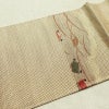 名古屋帯 太鼓柄 良品 正絹 人物・動物柄 名古屋仕立て 帯 ベージュ_画像16