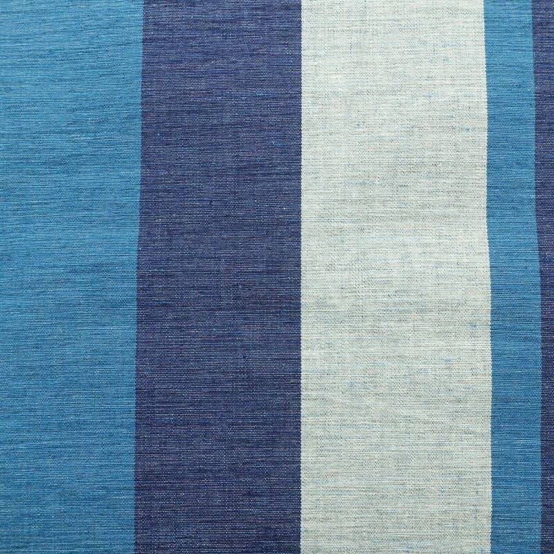 名古屋帯 全通柄 綿 縞柄・線柄 通し仕立て 帯 未使用品 青・紺_画像2