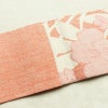 名古屋帯 六通柄 正絹 花柄 名古屋仕立て 帯 紬地 サーモンピンク ピンク_画像14