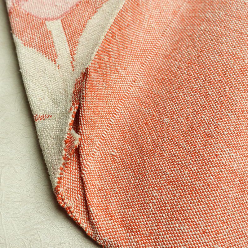 名古屋帯 六通柄 正絹 花柄 名古屋仕立て 帯 紬地 サーモンピンク ピンク_画像19