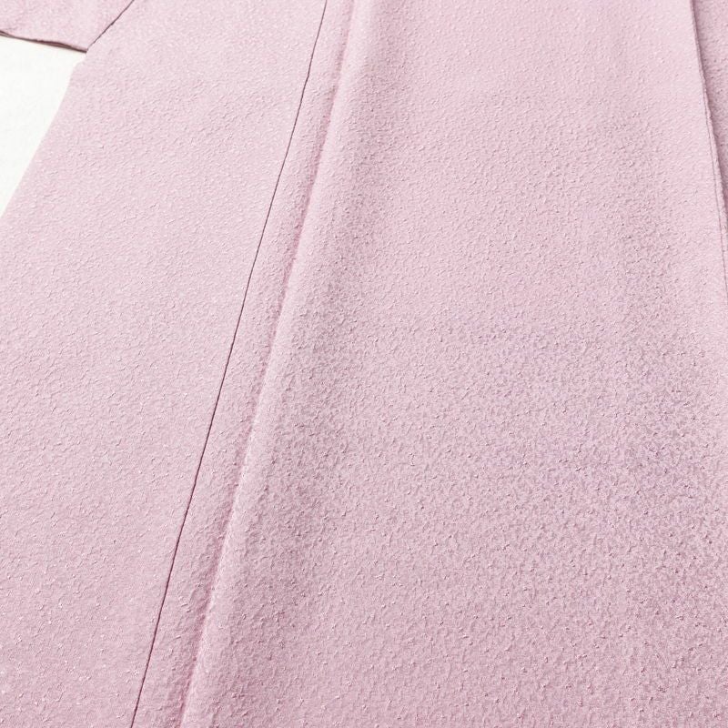 色無地 良品 しつけ糸付き 一つ紋付き 正絹 無地 袷仕立て 身丈155.5cm 裄丈66cm フォーマル 着物 入学式 卒業式 お茶会 ピンク_画像5