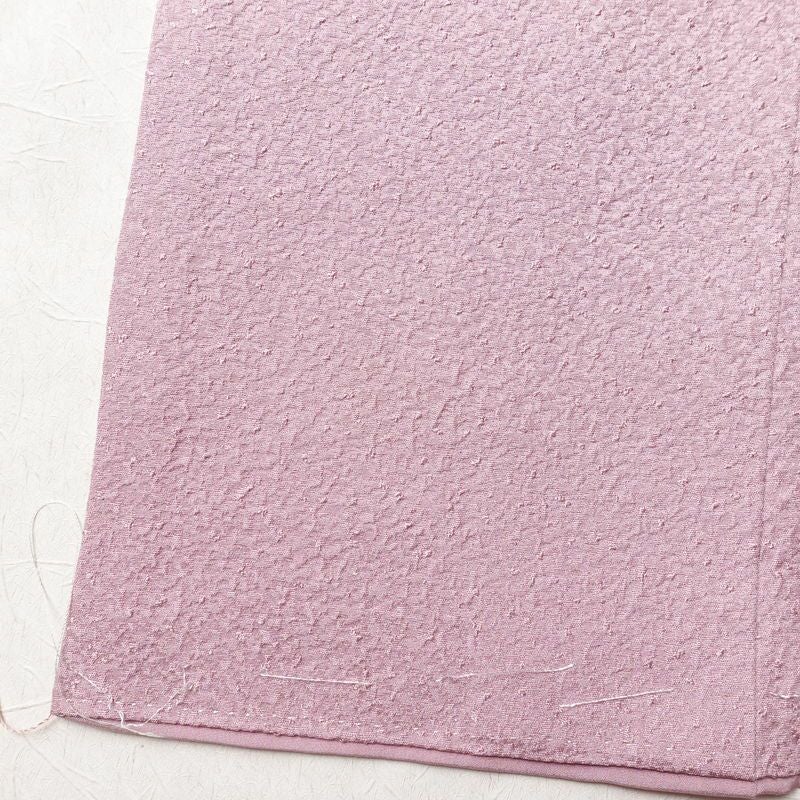 色無地 良品 しつけ糸付き 一つ紋付き 正絹 無地 袷仕立て 身丈155.5cm 裄丈66cm フォーマル 着物 入学式 卒業式 お茶会 ピンク_画像12