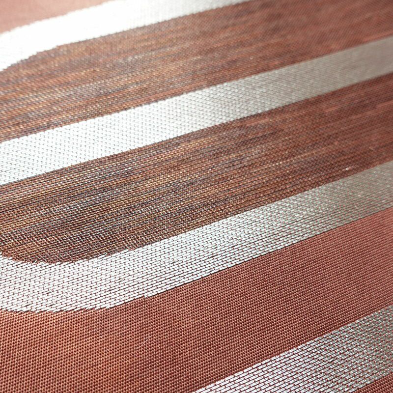 名古屋帯 太鼓柄 良品 正絹 幾何学柄・抽象柄 名古屋仕立て 箔 帯 ピンク_画像6