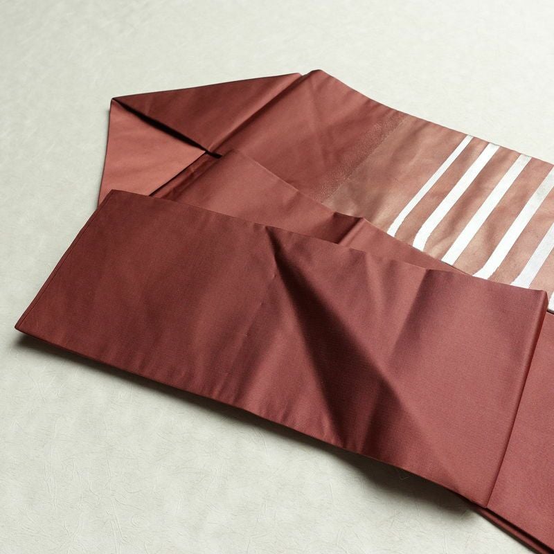 名古屋帯 太鼓柄 良品 正絹 幾何学柄・抽象柄 名古屋仕立て 箔 帯 ピンク_画像20