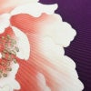 名古屋帯 太鼓柄 正絹 花柄 名古屋仕立て 箔 帯 紫・藤色_画像5
