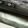 名古屋帯 太鼓柄 良品 正絹 木の葉・植物柄 名古屋仕立て 箔 刺繍 金・銀_画像8