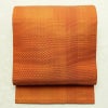 名古屋帯 全通柄 美品 正絹 その他の柄 松葉仕立て 帯 橙_画像1