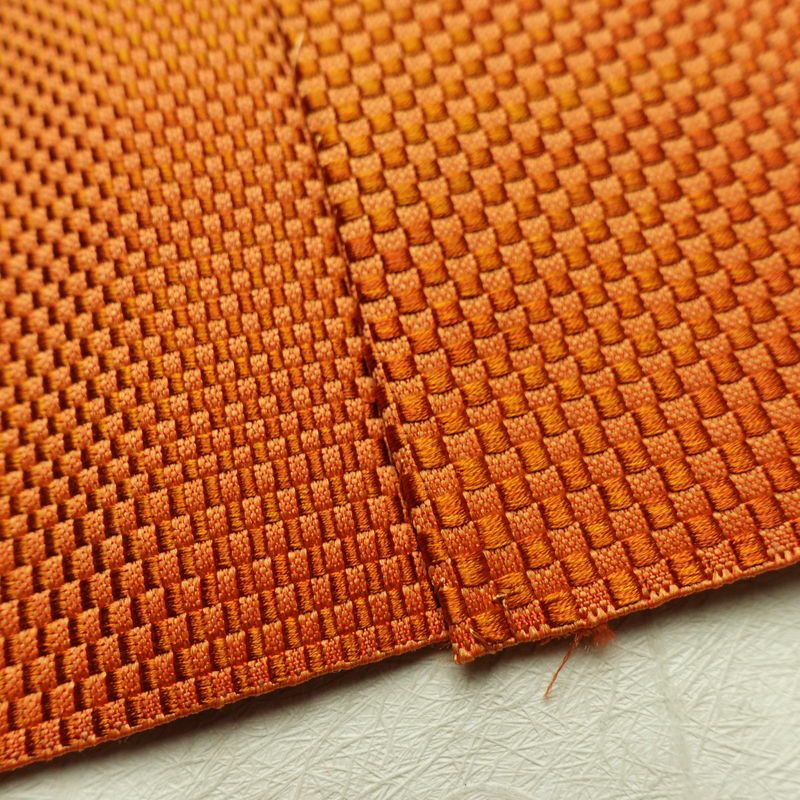 名古屋帯 全通柄 美品 正絹 その他の柄 松葉仕立て 帯 橙_画像18