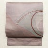 名古屋帯 太鼓柄 正絹 幾何学柄・抽象柄 名古屋仕立て 箔 刺繍 帯 紫・藤色_画像1