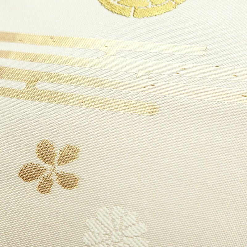 名古屋帯 六通柄 正絹 古典柄 名古屋仕立て 箔 帯 白_画像6