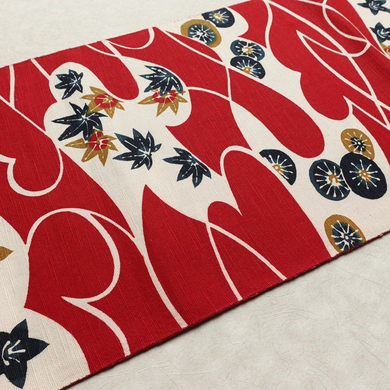 名古屋帯 全通柄 正絹 古典柄 松葉仕立て 帯 赤・朱_画像10