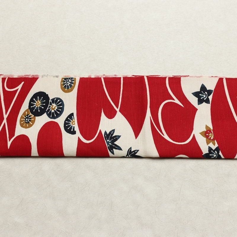 名古屋帯 全通柄 正絹 古典柄 松葉仕立て 帯 赤・朱_画像14