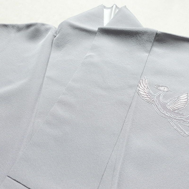 付け下げ 美品 しつけ糸付き 縮緬 正絹 人物・動物柄 袷仕立て 身丈170cm 裄丈70cm 刺繍 フォーマル 着物 入学式 卒業式 結婚式 ぼかし 紫・藤色_画像17